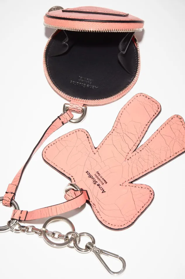 Men Coin Wallet And Bow Mirror Salmon Pink Acne Studios Small Leather Goods