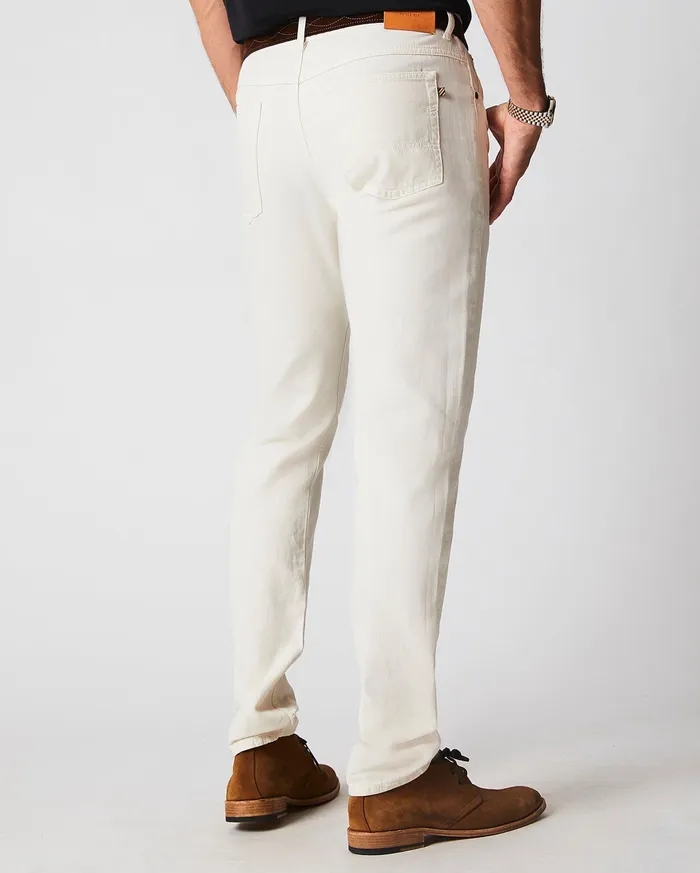 Men Cotton Linen 5 Pocket Pant Eggshell Billy Reid Bottoms