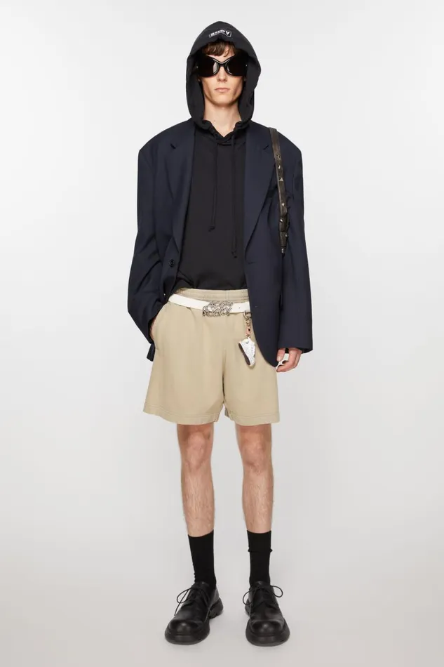 Men Cotton Shorts Concrete Grey Acne Studios Shorts