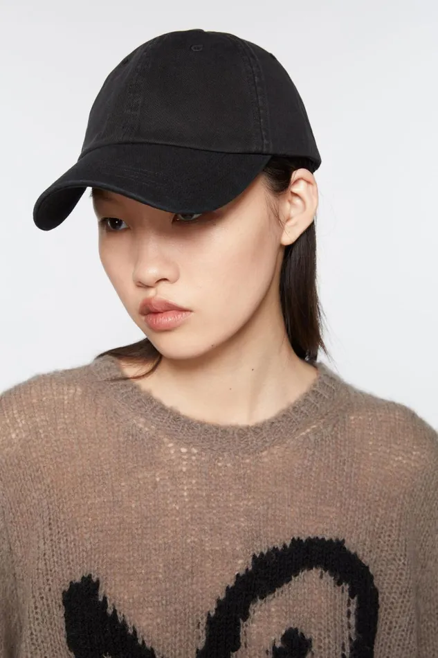 Men Cotton Twill Cap Black Acne Studios Hats