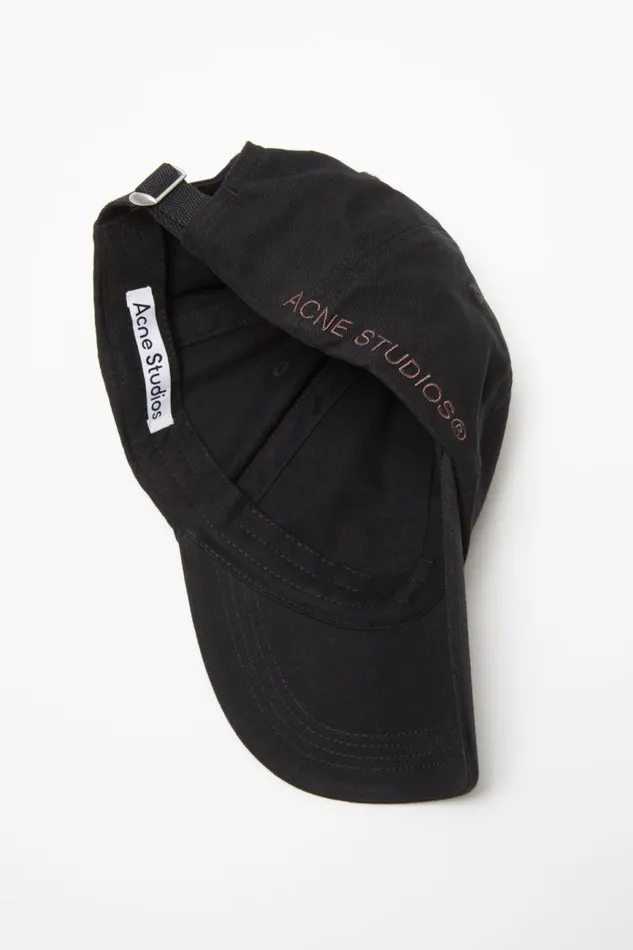 Men Cotton Twill Cap Black Acne Studios Hats