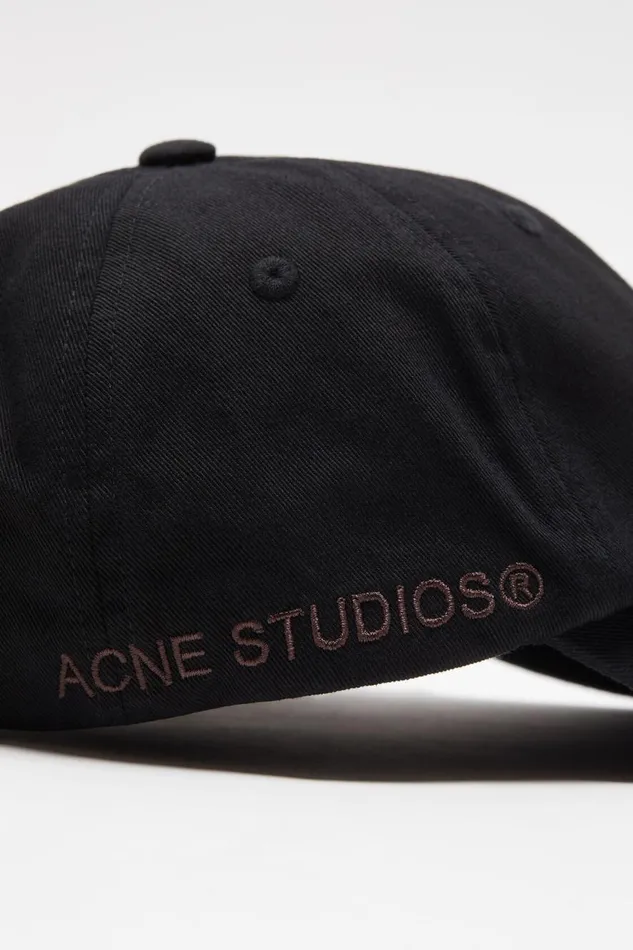 Men Cotton Twill Cap Black Acne Studios Hats