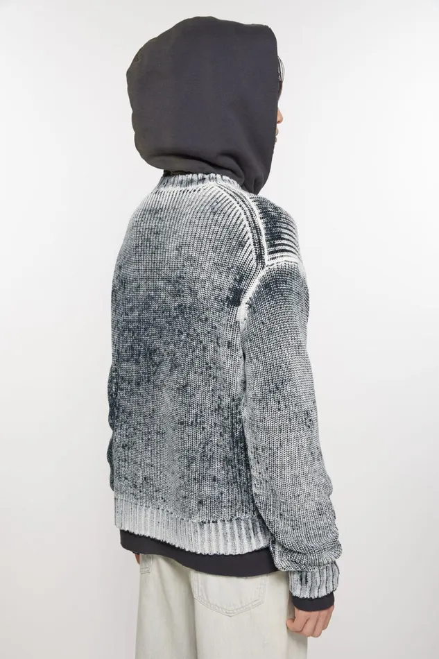 Men Crew Neck Jumper Blackwhite Acne Studios Knitwear