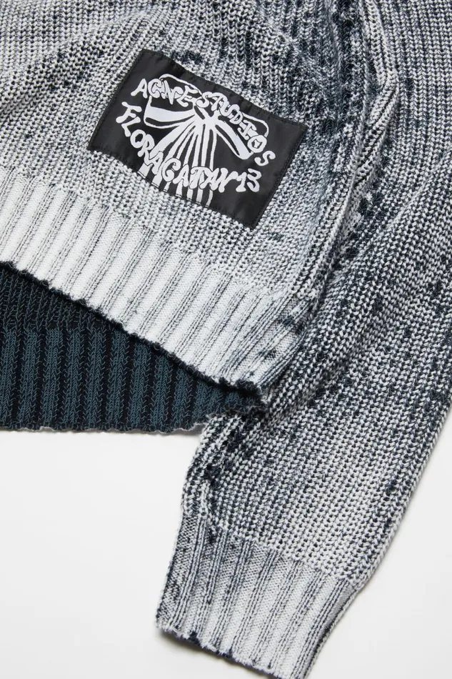Men Crew Neck Jumper Blackwhite Acne Studios Knitwear