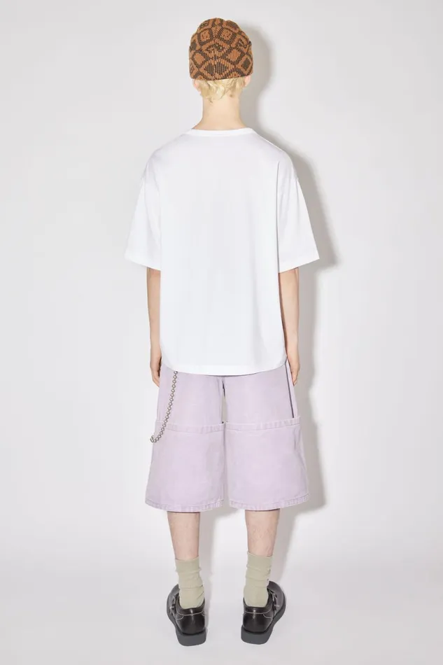Men Crew Neck Tshirt Relaxed Fit Optic White Acne Studios Tshirts