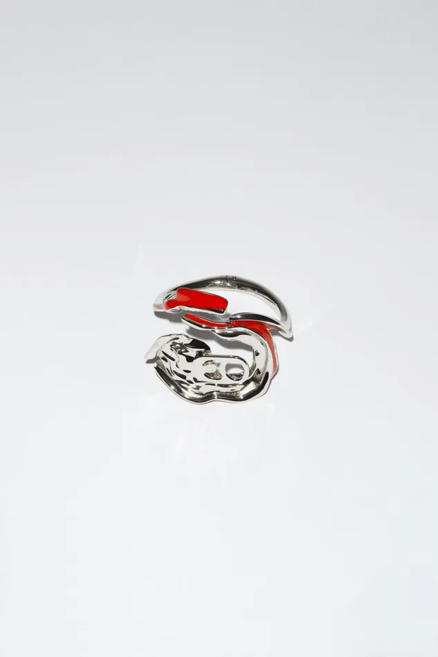 Men Crushed Can Bracelet Red Acne Studios Jewellery