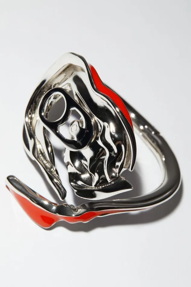 Men Crushed Can Bracelet Red Acne Studios Jewellery