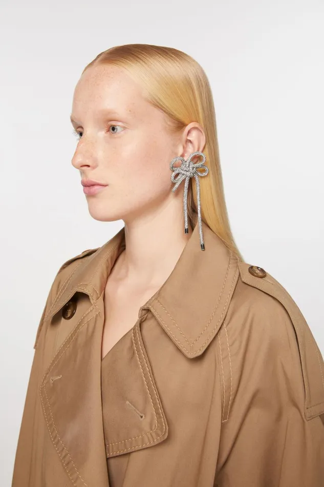 Men Crystal Cord Earring Antique Silversilver Acne Studios Jewellery