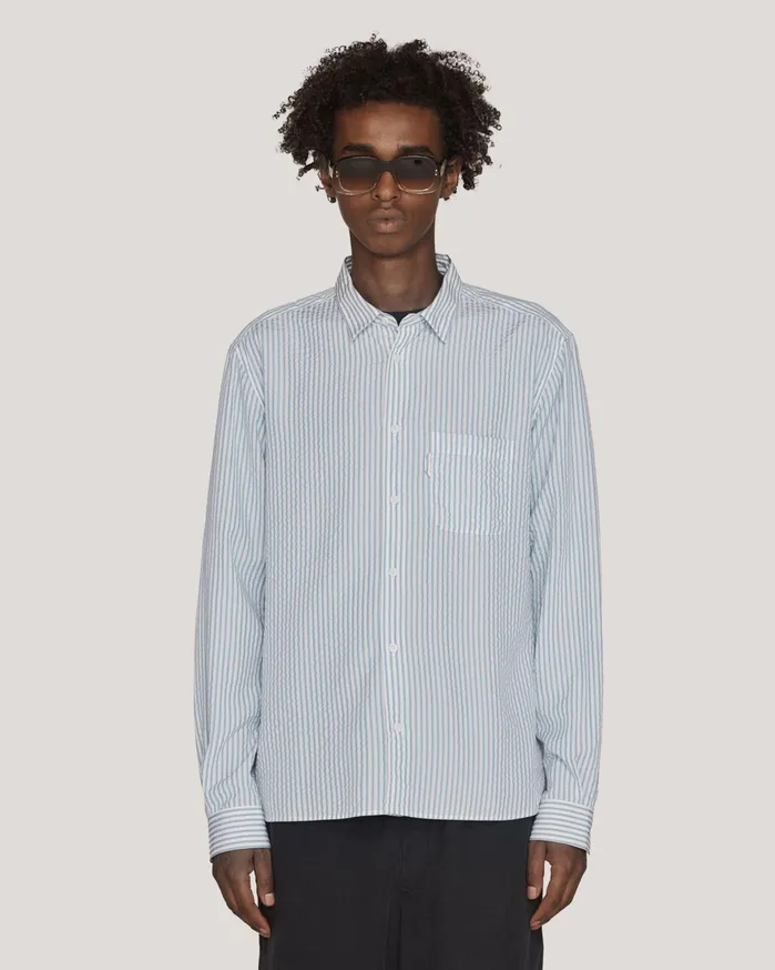 Men Curtis Shirt Blue Multi YMC Shirts