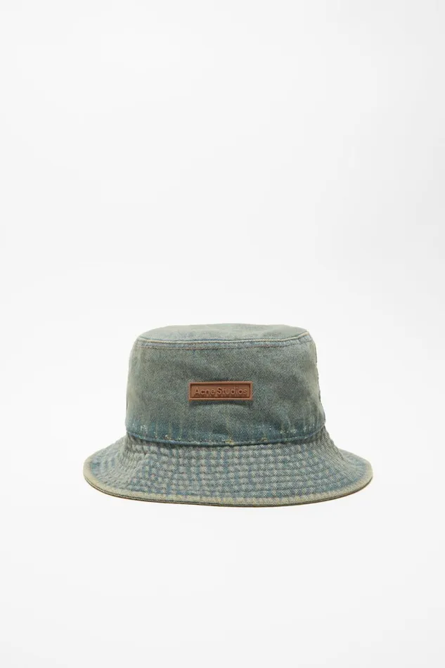 Men Denim Bucket Hat Bluebeige Acne Studios Hats