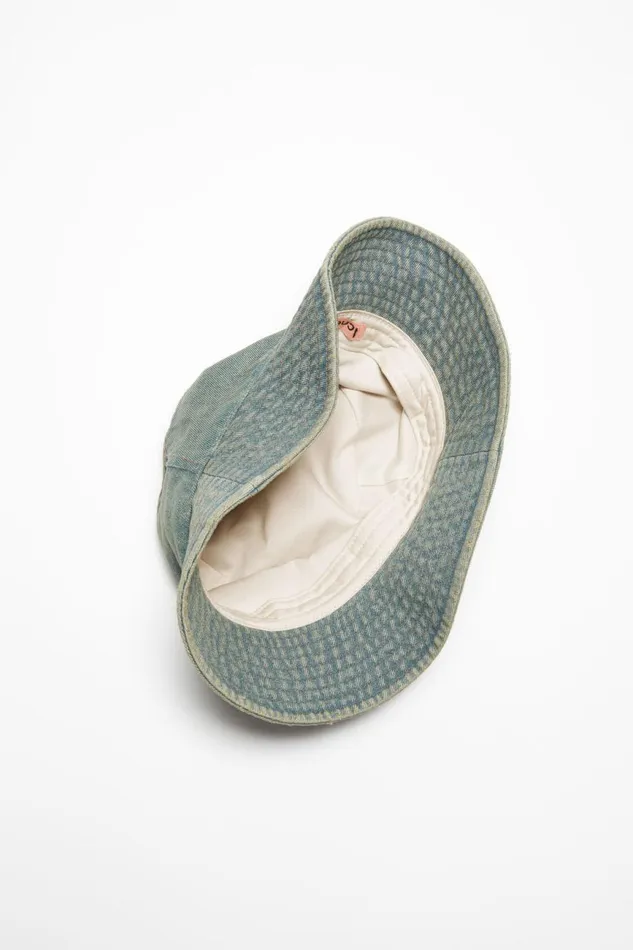 Men Denim Bucket Hat Bluebeige Acne Studios Hats