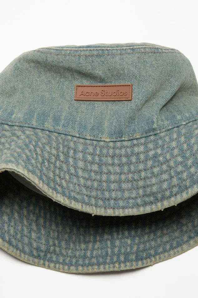 Men Denim Bucket Hat Bluebeige Acne Studios Hats