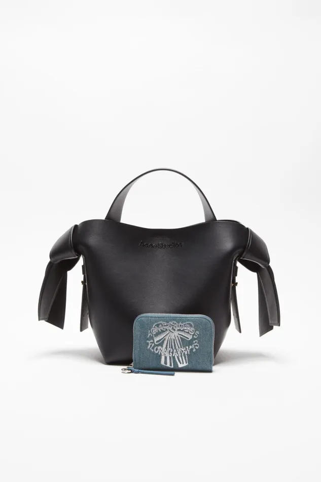 Men Denim Zip Wallet Dusty Blue Acne Studios Small Leather Goods