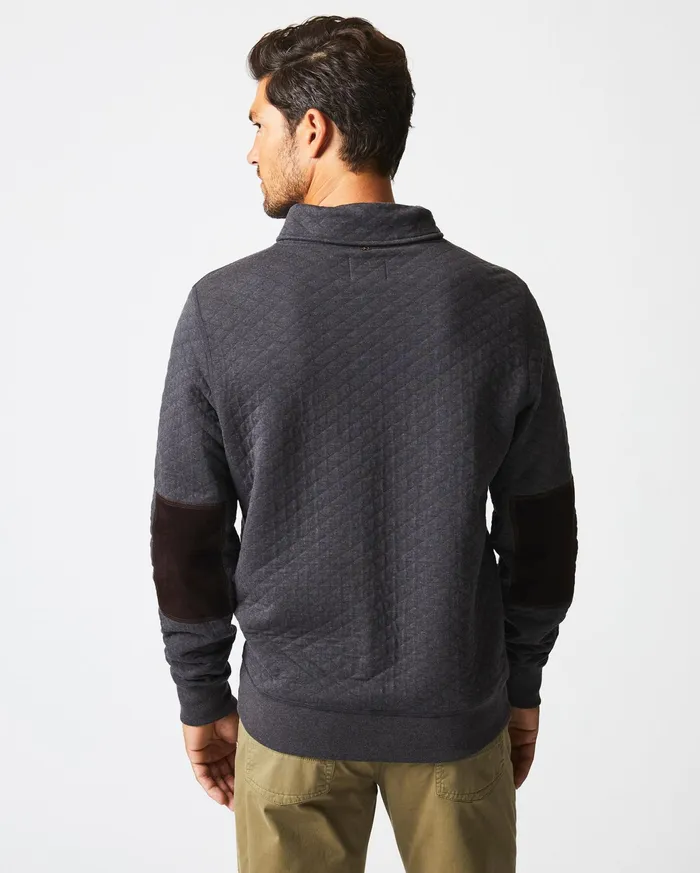 Men Diamond Quilt Shawl Black Billy Reid Sweaters and Sweatshirts