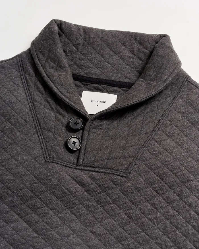 Men Diamond Quilt Shawl Black Billy Reid Sweaters and Sweatshirts