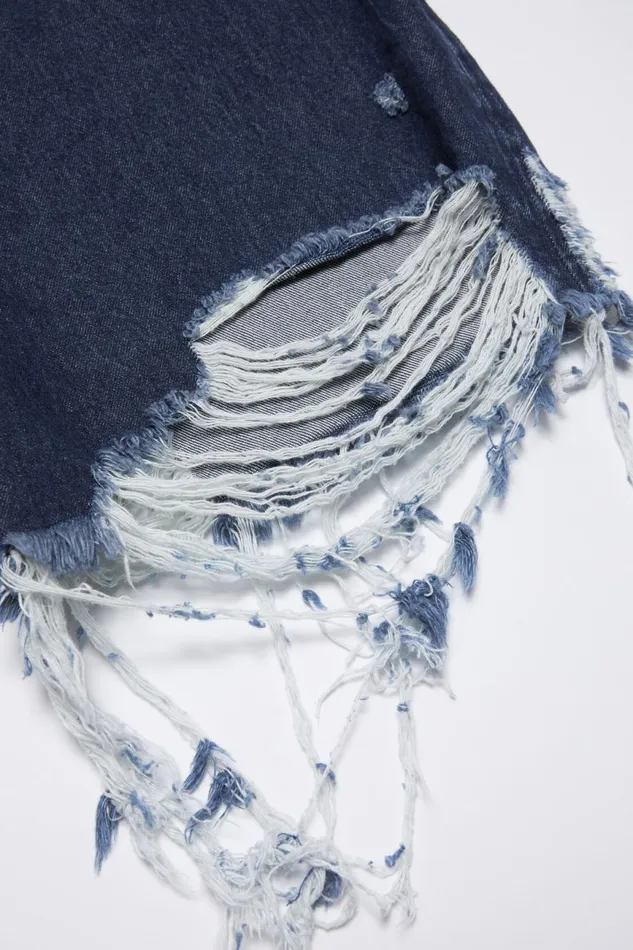 Men Distressed Denim Shorts 8211 Super Baggy Fit Mid Blue Acne Studios Shorts