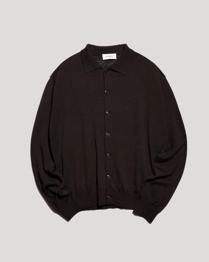 Men Earth Rat Pack Cardigan Brown YMC Knitwear