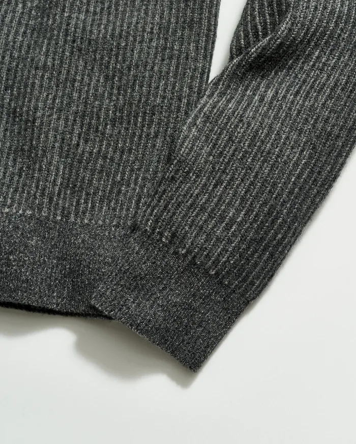 Men Fisherman Rib Half Zip Charcoalgrey Billy Reid Sweaters and Sweatshirts