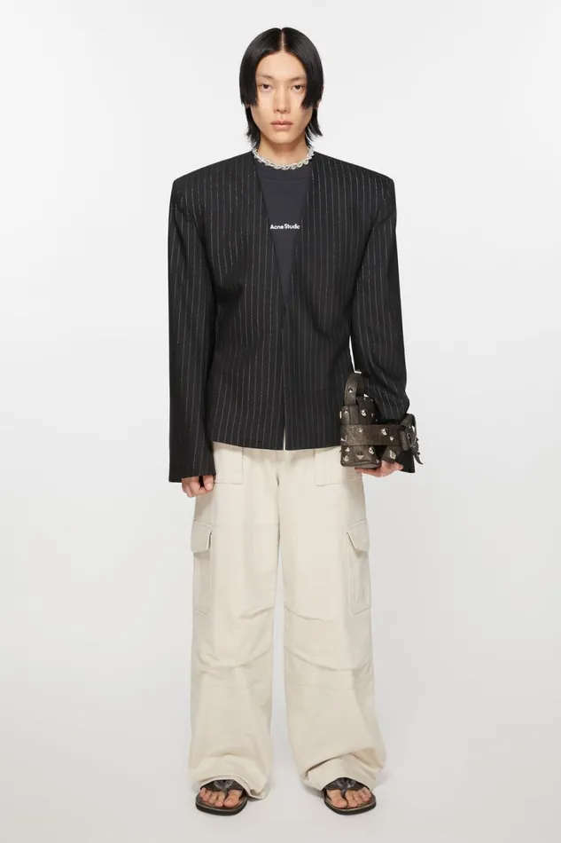 Men Fitted Fit Suit Jacket Black Acne Studios Suit Jackets
