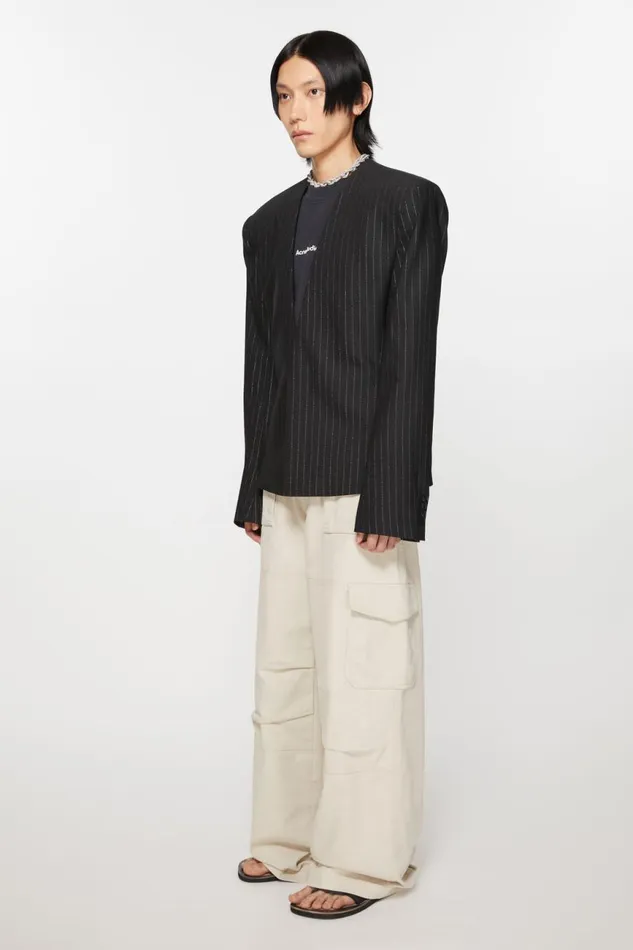 Men Fitted Fit Suit Jacket Black Acne Studios Suit Jackets