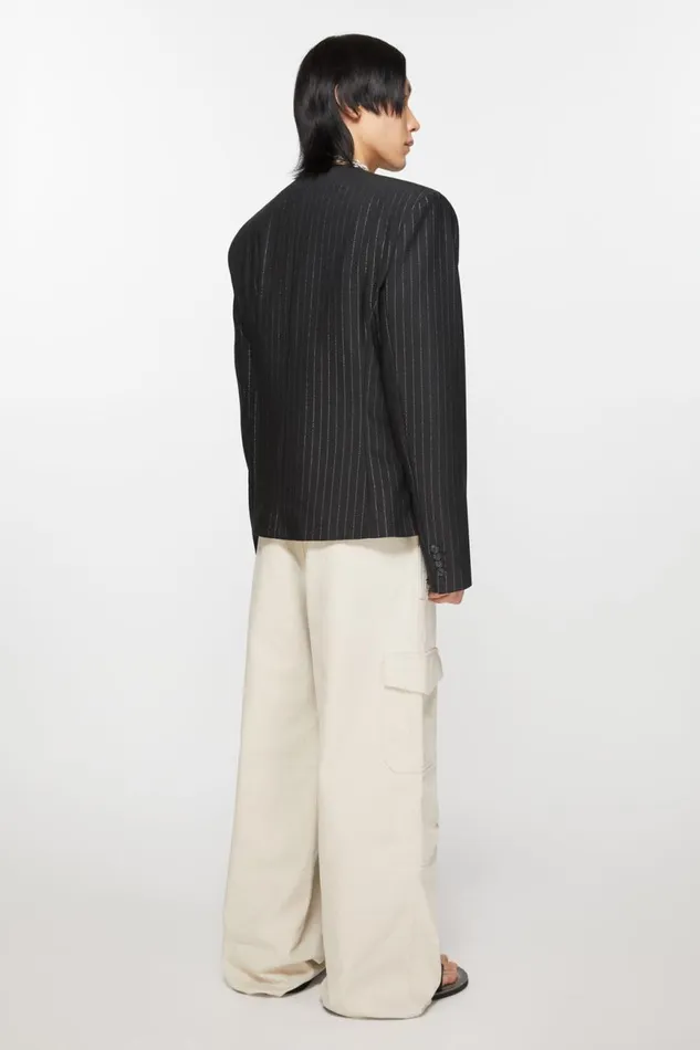 Men Fitted Fit Suit Jacket Black Acne Studios Suit Jackets