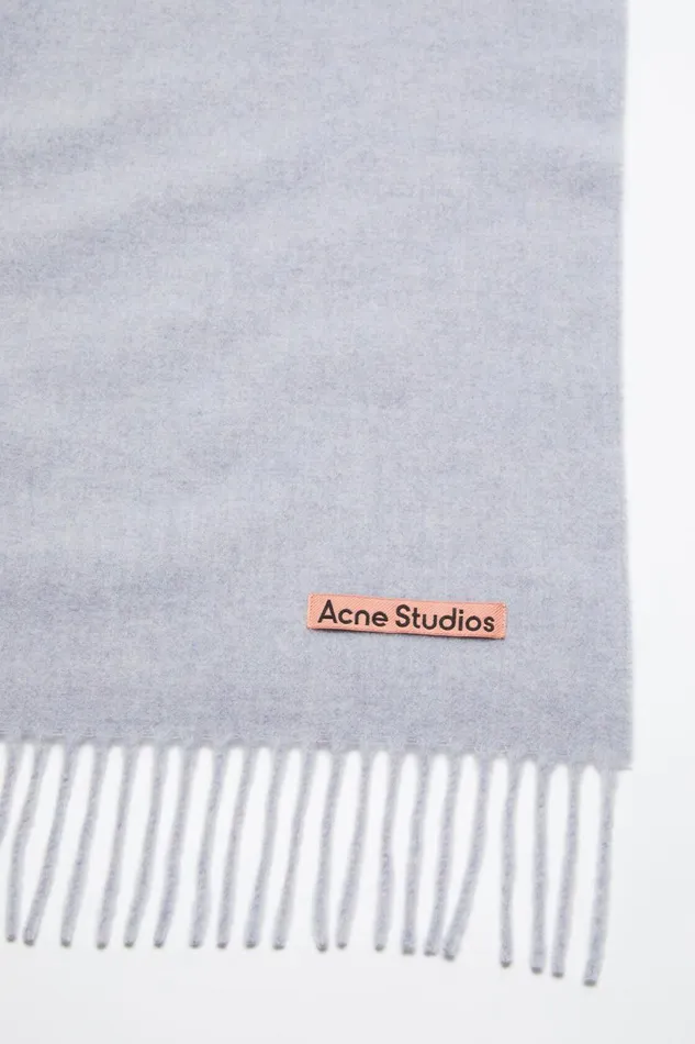 Men Fringe Wool Scarf 8211 Oversized Powder Blue Meacutelange Acne Studios Scarves