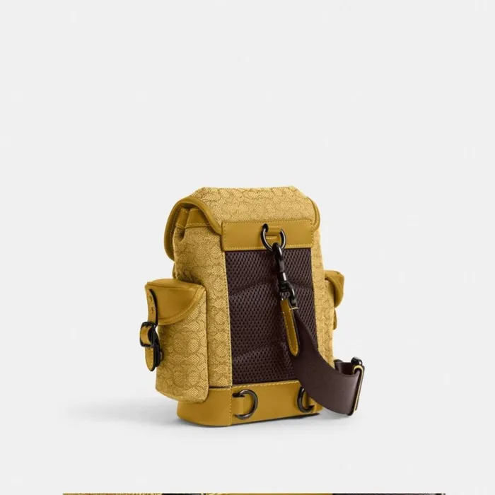 Men Hitch Backpack 13 In Micro Signature Jacquard Yellowflax Coach Backpacks Men Hitch Backpack 13 In Micro Signature Jacquard Yellowflax Coach Backpacks