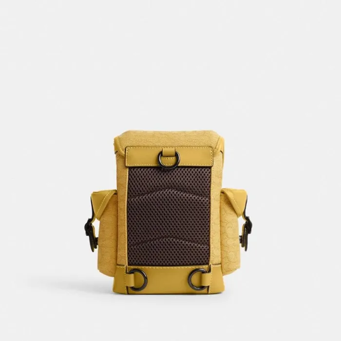 Men Hitch Backpack 13 In Micro Signature Jacquard Yellowflax Coach Backpacks Men Hitch Backpack 13 In Micro Signature Jacquard Yellowflax Coach Backpacks