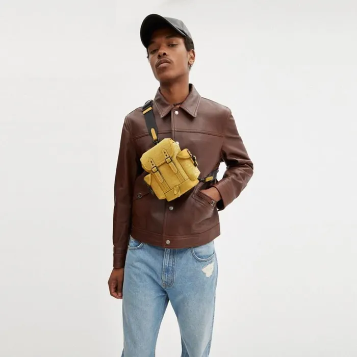 Men Hitch Backpack 13 In Micro Signature Jacquard Yellowflax Coach Backpacks Men Hitch Backpack 13 In Micro Signature Jacquard Yellowflax Coach Backpacks