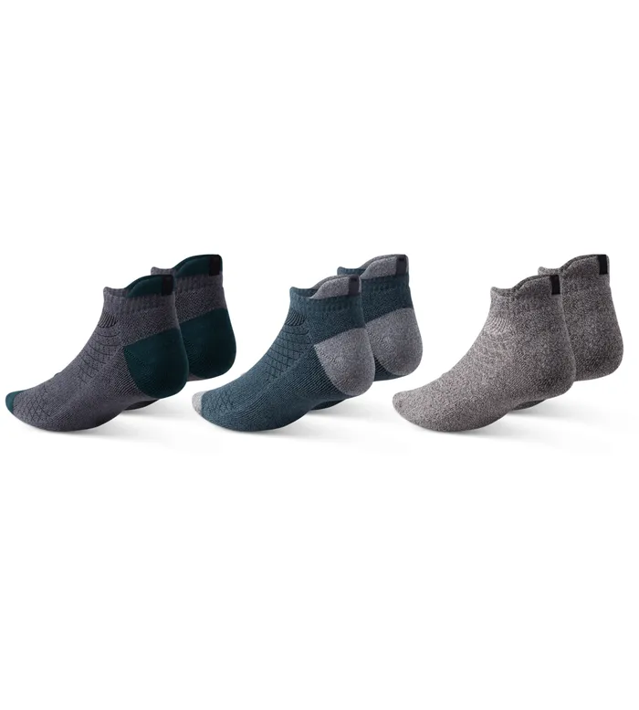 Men Hustle Cushion Low Cut Deep Ocean Socks 3 Pack Pair Of Thieves LowCut