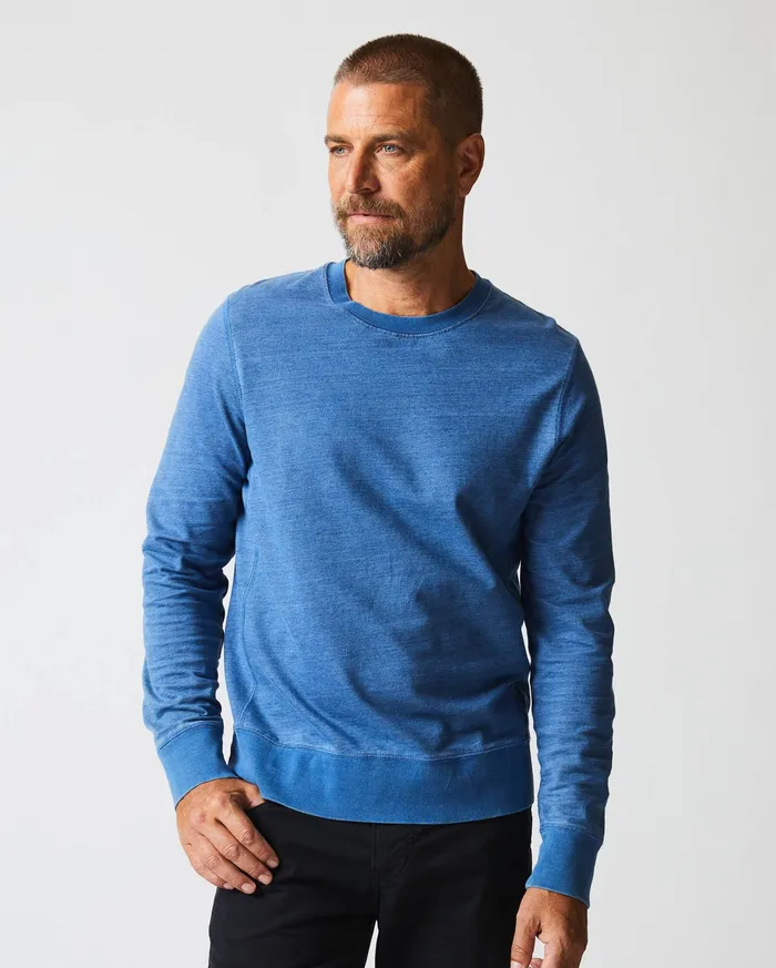 Men Indigo Terry Sweatshirt Denim Billy Reid Sweaters and Sweatshirts
