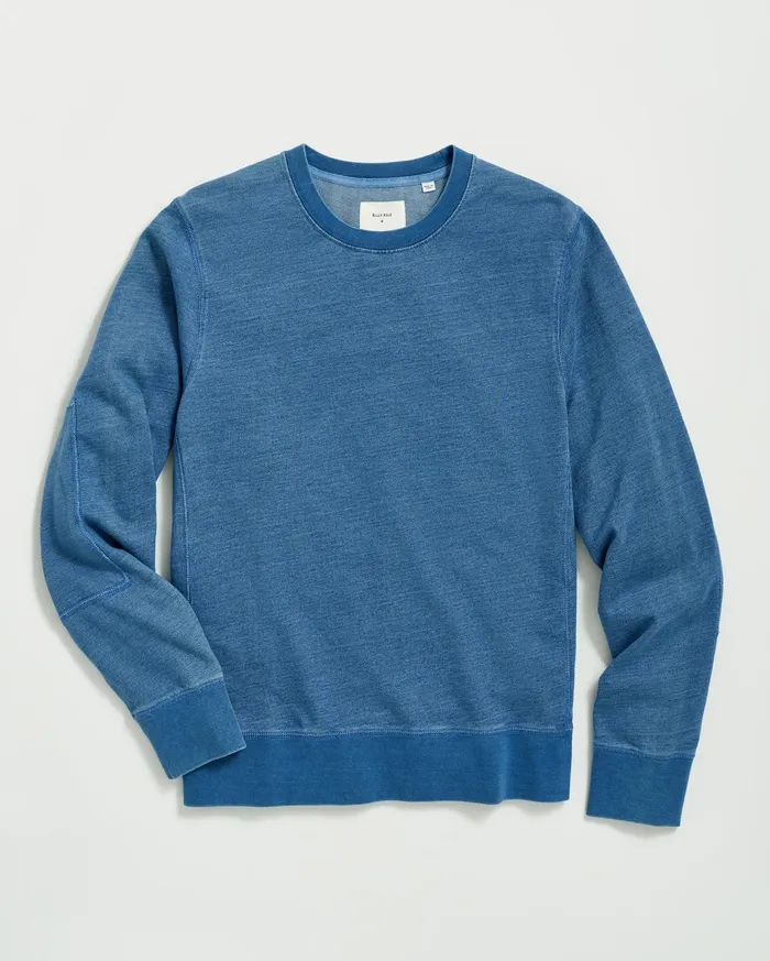 Men Indigo Terry Sweatshirt Denim Billy Reid Sweaters and Sweatshirts