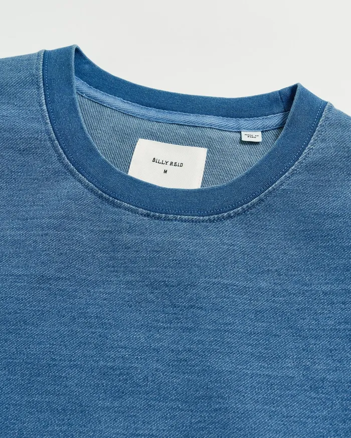 Men Indigo Terry Sweatshirt Denim Billy Reid Sweaters and Sweatshirts