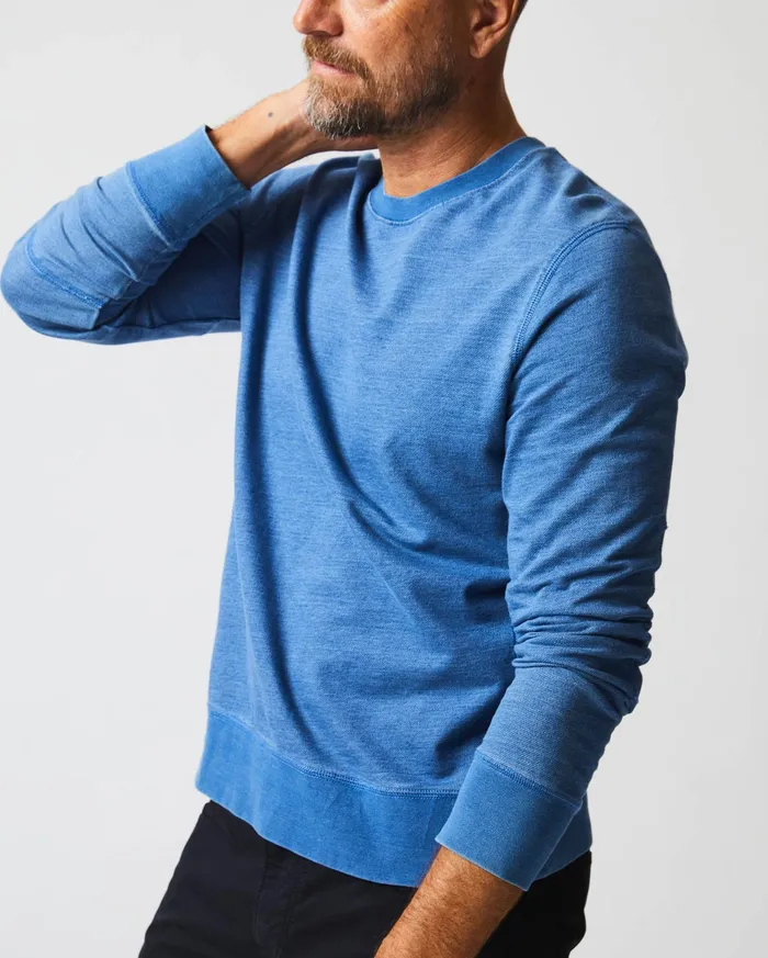 Men Indigo Terry Sweatshirt Denim Billy Reid Sweaters and Sweatshirts