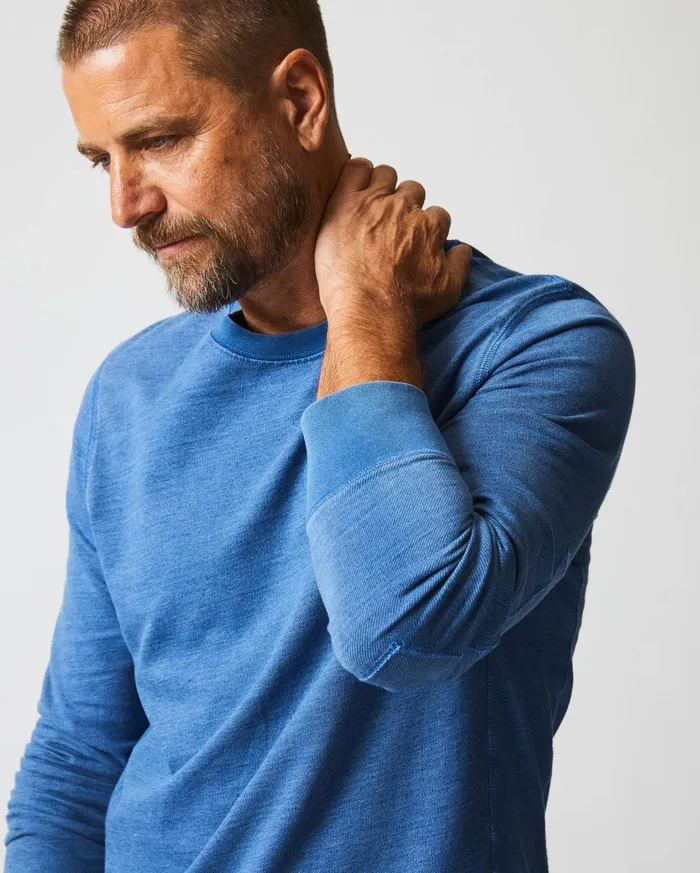 Men Indigo Terry Sweatshirt Denim Billy Reid Sweaters and Sweatshirts