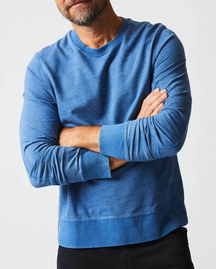 Men Indigo Terry Sweatshirt Denim Billy Reid Sweaters and Sweatshirts