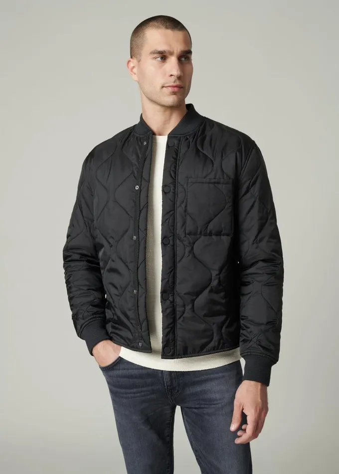 Men Jackets Outerwear Joe039s Jeans RORY BLACK QUILTED BOMBER Black