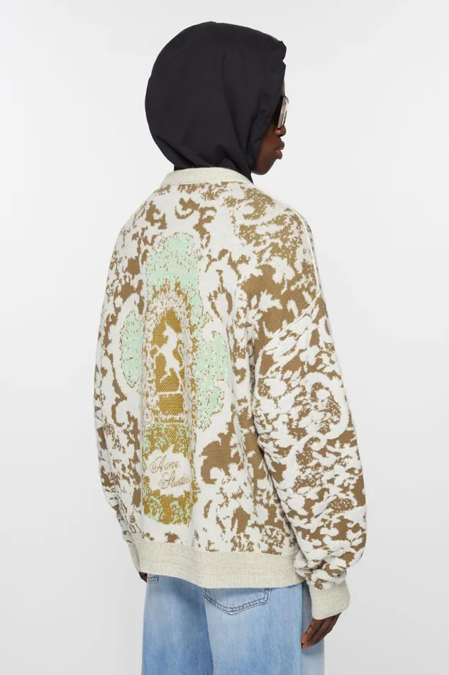 Men Jacquard Sweater Jade Greenoff White Acne Studios Knitwear