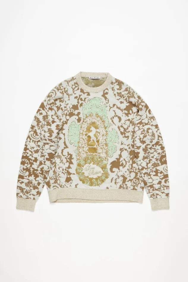 Men Jacquard Sweater Jade Greenoff White Acne Studios Knitwear