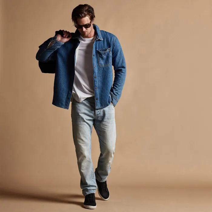 MEN James Perse ASPEN COLLECTION Denim Sherpa Jacket Indigo