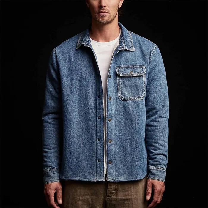 MEN James Perse ASPEN COLLECTION Denim Sherpa Jacket Indigo