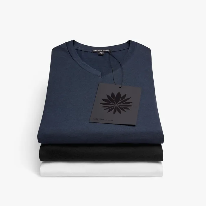 MEN James Perse GIFT SETS 3 Pack Luxe Lotus Jersey V Neck Tee Blackwhitefrench Navy