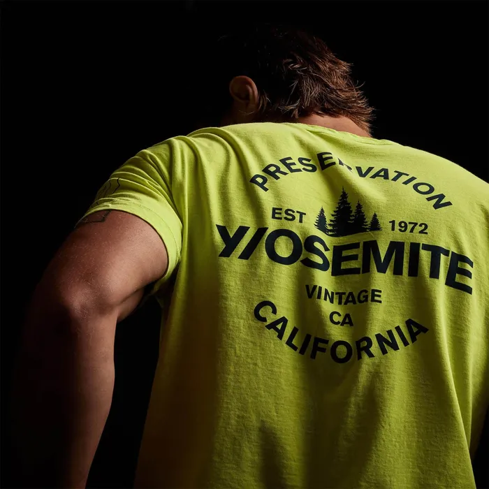 MEN James Perse GRAPHICS YOSEMITE Short Sleeve Crew Neck Bright Neonnavy