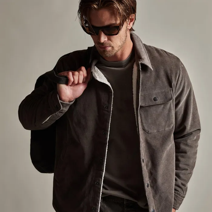 MEN James Perse JACKETSOUTERWEAR Corduroy Sherpa Jacket Burro