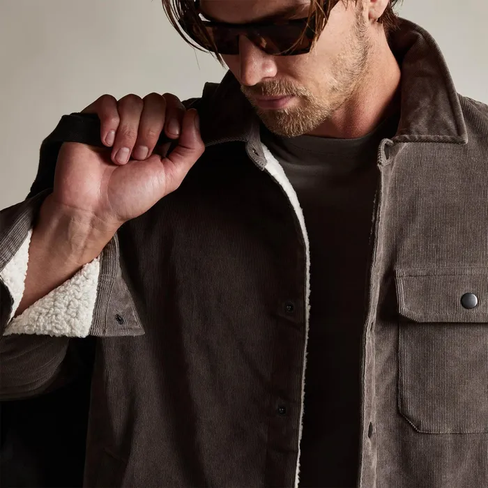 MEN James Perse JACKETSOUTERWEAR Corduroy Sherpa Jacket Burro