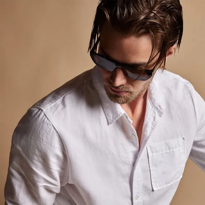 MEN James Perse LOS ANGELES COLLECTION Sierra Cotton Linen Shirt White