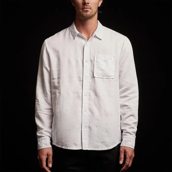 MEN James Perse LOS ANGELES COLLECTION Sierra Cotton Linen Shirt White