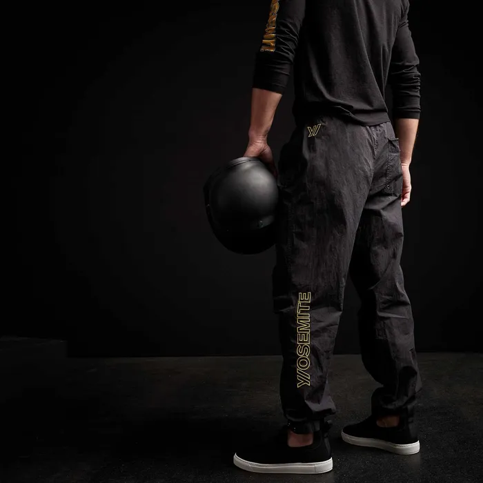 MEN James Perse PANTSDENIM Y Embroidered Parachute Flight Pant Blackyellow