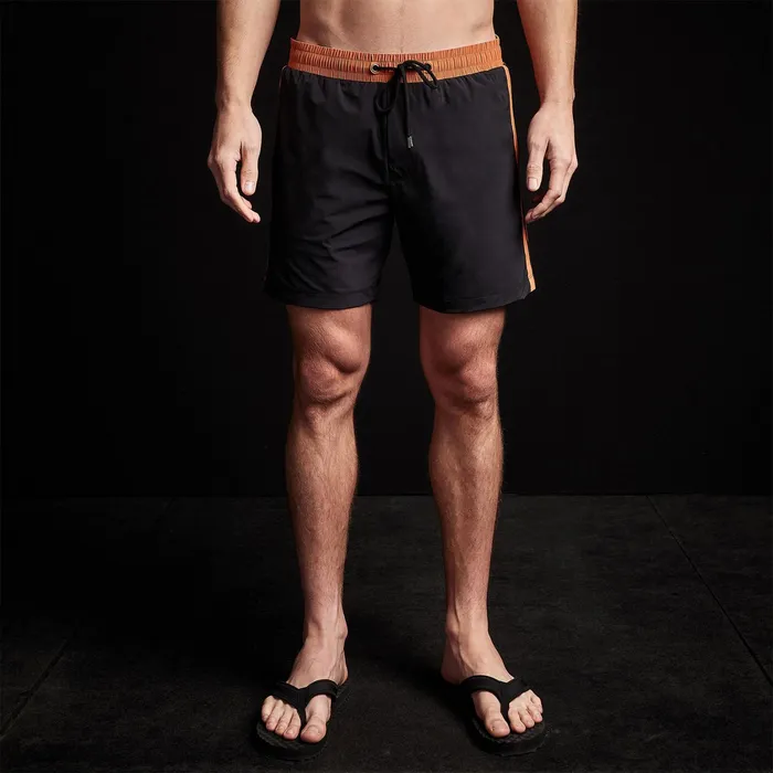 MEN James Perse Performance Swim YOSEMITE Double Stripe Swim Short Blackburma