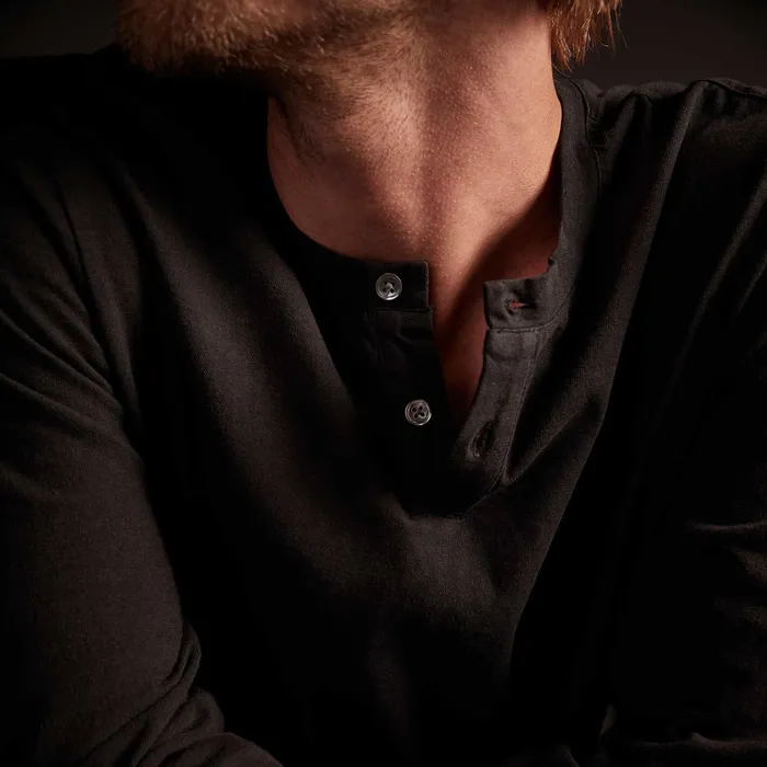 MEN James Perse POLOSNOVELTY TOPS High Twist Jersey Henley Black